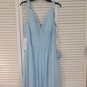 Azazie Bridesmaid Dress - Leanna Sky Blue size 14